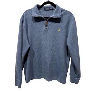 Polo Ralph Lauren Quarter Zip Knit Sweatshirt Baby Blue Size M
